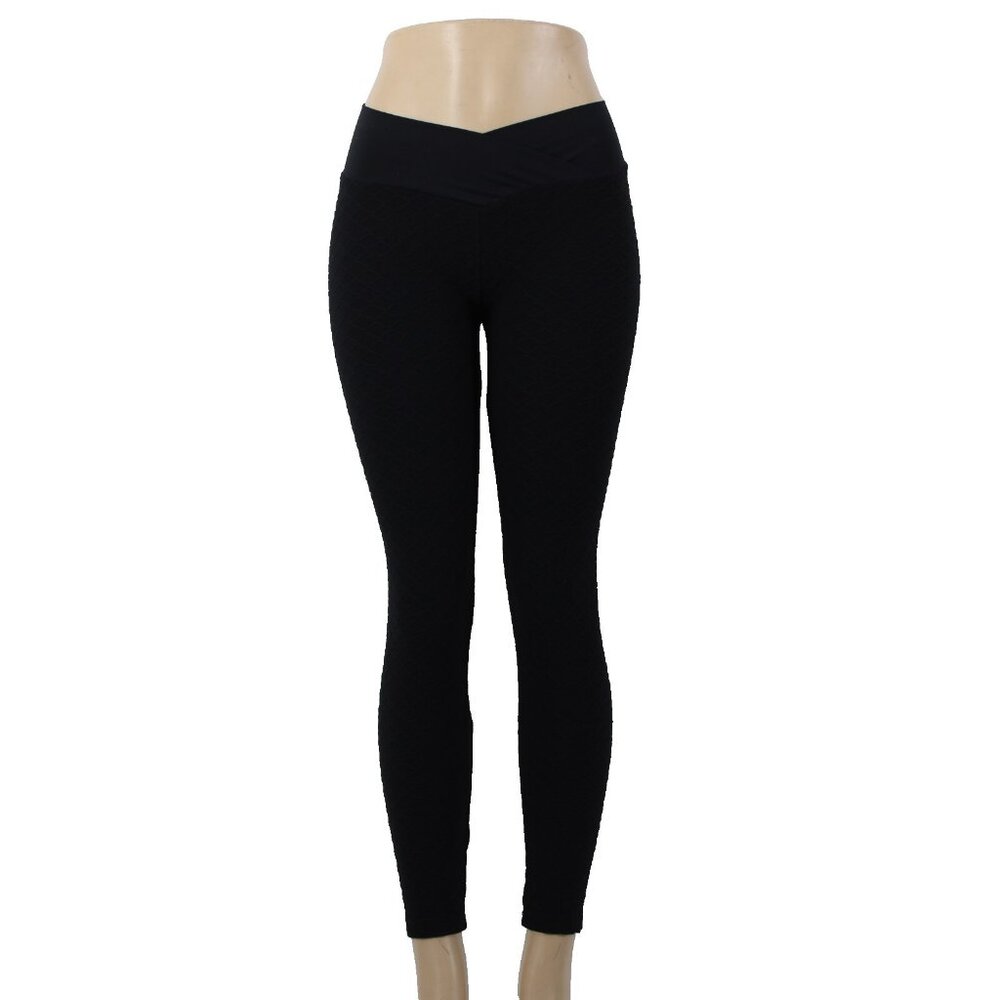 Boom Booty Sz L x 26 Black Elastic Waist Polyester Spandex Active Wear Pant